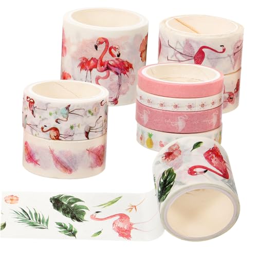 FIXOSHEE 10 Rollen Vintage Washi Tape Flamingo Design Dekoratives Scrapbooking Klebeband Robustes Leicht Zuschneidbares DIY Bastelband für Planer Journale und Geschenkverpackungen FIXOSHEE 10 Rollen Vintage Washi Tape Flamingo Design Dekoratives Scrapbooking Klebeband Robustes Leicht Zuschneidbares DIY Bastelband für Planer Journale und Geschenkverpackungen von FIXOSHEE