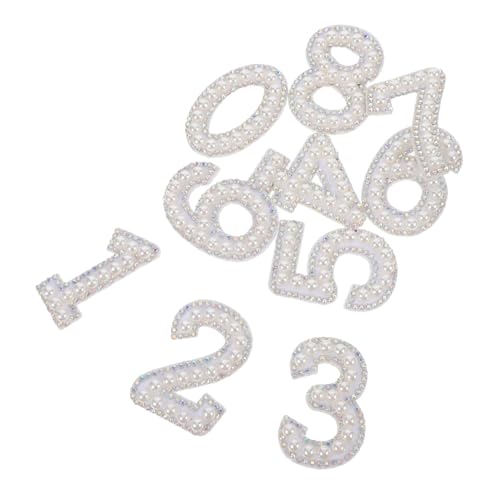 FIXOSHEE 10 Stk. Teiliges Strass Perlen Aufnäher zum Aufbügeln Glitzernde Zahlen Applikationen DIY Mode zum Personalisieren von Kleidung Jeans Taschen Schimmernde Patches mit Funkelndem von FIXOSHEE