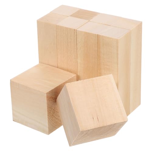 FIXOSHEE 10 Stück Blanko Holzblöcke Schnitz Holzblöcke Lindenholz Bastelblöcke Schnitzholz Unfertige Zum Basteln DIY Bastelblock Holzschnitz Set Khaki von FIXOSHEE