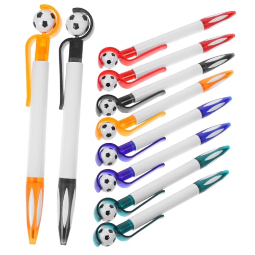 FIXOSHEE 10 Stück Bunte Fußball Kugelschreiber mit Drehfunktion Stabile PP Material Büro und Party Stifte für Notizen Scrapbooking Geschenke und Kreative Schreibideen von FIXOSHEE