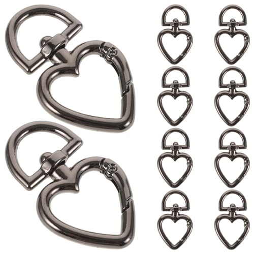 FIXOSHEE 10 Stück D Förmige Feder Karabinerhaken Schlüsselring Clips Drehbarer Zinklegierungsverschluss für Taschen Rucksäcke Schlüsselanhänger und Hunde FIXOSHEE 10 Stück D Förmige Feder Karabinerhaken Schlüsselring Clips Drehbarer Zinklegierungsverschluss für Taschen Rucksäcke Schlüsselanhänger und Hunde von FIXOSHEE