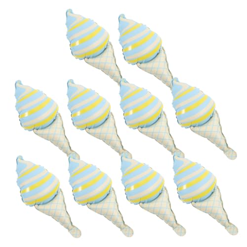 FIXOSHEE 10 Stück Eiscreme Folienballons Blau Mini Eis Luftballons Aluminiumfolie Langlebig für Geburtstags Kinderparty Sommer Deko Ice Birthday Supplies von FIXOSHEE