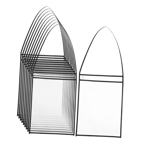 FIXOSHEE 10 Stück Hängende Ticket Halter Wiederverwendbare PVC Taschen für Dokumente Vielseitig Einsetzbar für Büro Schule und Zuhause Leicht zu Reinigen und Transparent für Optimale von FIXOSHEE