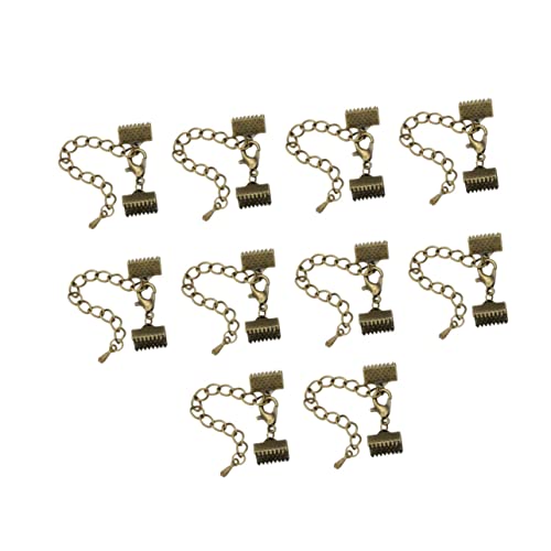 FIXOSHEE 10 Stück Kordelstopper Endstücke Texturierte Klemmen für DIY Schmuckherstellung Mit Eisenkette und Hummerverschluss für und Armbänder FIXOSHEE 10 Stück Kordelstopper Endstücke Texturierte Klemmen für DIY Schmuckherstellung Mit Eisenkette und Hummerverschluss für und Armbänder von FIXOSHEE