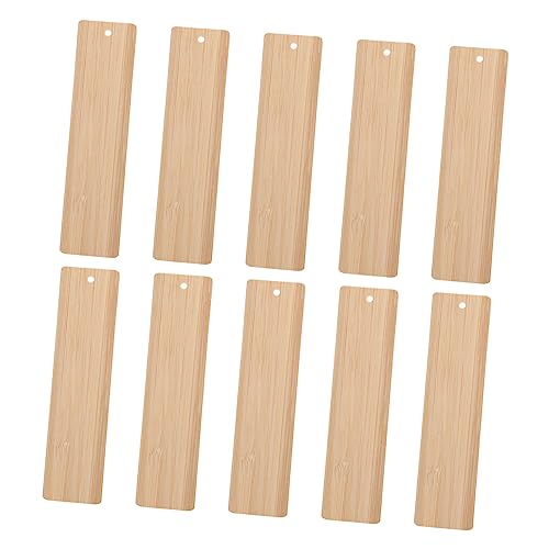 FIXOSHEE 10 Stück Lesezeichen aus Bambus dünn groß DIY-Handwerks-Lesezeichen Etikett Farbe leere holz zum Basteln Beige von FIXOSHEE