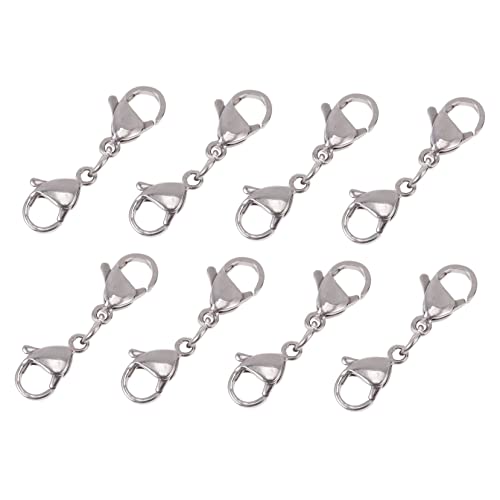 FIXOSHEE 10 Stück Lobster Clasps für DIY Schmuck Verlängerungsglieder für Armbänder und Robust und Rostfrei für Schmuckherstellung und Reparatur von FIXOSHEE