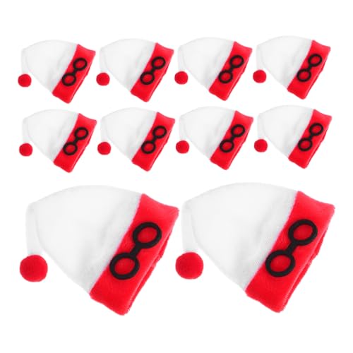 FIXOSHEE 10 Stück Mini-weihnachtsmütze Hallow Zwischen Dekoration Mini-hut Weihnachtsschmuck Hut Minihüte Zum Basteln Party Liefert Weihnachten Puppenhüte Haloween Weiß Flanell von FIXOSHEE