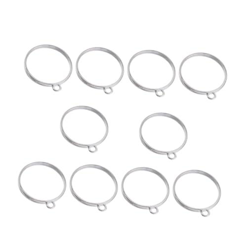 FIXOSHEE 10 Stück Runde Offene Lünette Anhänger aus Zinklegierung Hohl und Langlebig für Schmuck Selber Machen mit Resin für Halsketten Armbänder Ohrringe und DIY Bastelprojekte von FIXOSHEE