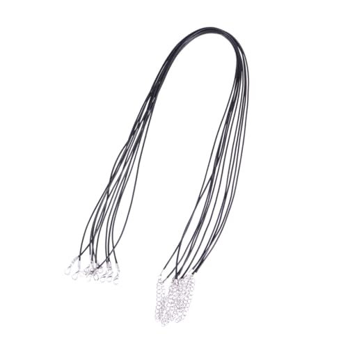 FIXOSHEE 10 Stück Schwarze Gewachste Lederband Halsketten mit Karabinerverschluss Verstellbar Schmuckbänder für DIY Anhänger Ketten Schmuckherstellung FIXOSHEE 10 Stück Schwarze Gewachste Lederband Halsketten mit Karabinerverschluss Verstellbar Schmuckbänder für DIY Anhänger Ketten Schmuckherstellung von FIXOSHEE