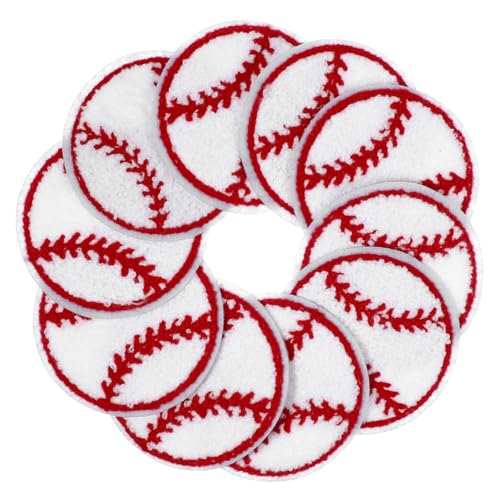 FIXOSHEE 10 Stück Teiliges Bestickte Baseball Patches Dekorative Aufnäher Weichem Verschleißfest Geeignet für Jacken Jeans Taschen und DIY Bekleidung Einfache Anbringung für Täglichen von FIXOSHEE