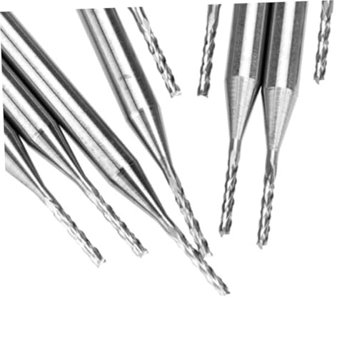 FIXOSHEE 10 Stück Teiliges Hartmetall Pcb Endmill Fräserset Wolframstahl Schaftfräser mit Schneidlänge Geeignet für Leiterplatten Aluminium Fiberglas Holz und Kunststoff Cnc Fräswerkzeug von FIXOSHEE