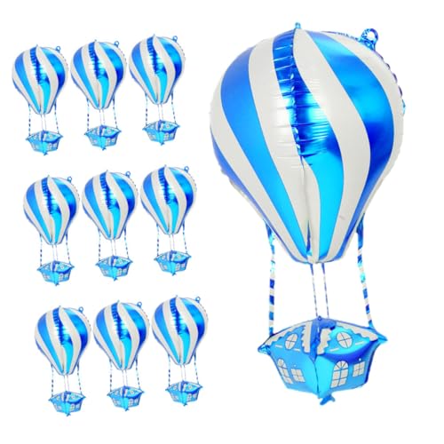 FIXOSHEE 10 Stück Teiliges Heißluftballon Aluminiumfolie Luftballons für Geburtstagsfeier Dekoration mit Eindrucksvollem Einfache Befüllung für Weihnachten Halloween Party von FIXOSHEE