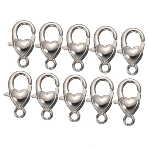 FIXOSHEE 10 Stück Teiliges Herzform lobster verschluss Langlebiger Legierung für Schmuckherstellung DIY Geeignet für Schlüsselanhänger Armbänder Halsketten und Taschenaccessoires FIXOSHEE 10 Stück Teiliges Herzform lobster verschluss Langlebiger Legierung für Schmuckherstellung DIY Geeignet für Schlüsselanhänger Armbänder Halsketten und Taschenaccessoires von FIXOSHEE
