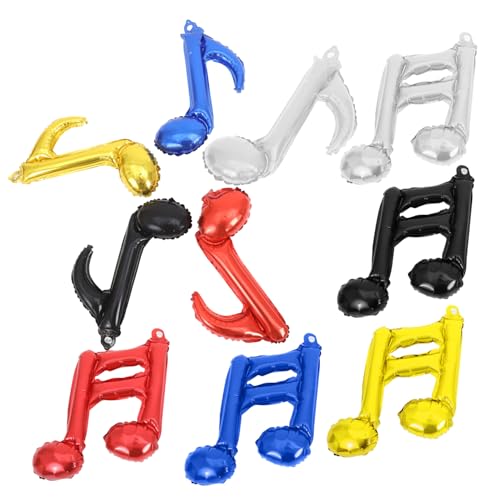 FIXOSHEE 10 Stück Teiliges Musiknoten Folienballon Metallic Farbig Wiederverwendbar Party Deko für Geburtstage Musikveranstaltungen Themenfeiern Shower Hochzeit von FIXOSHEE