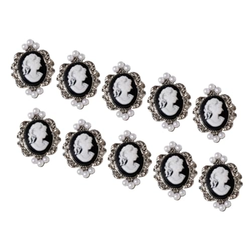 FIXOSHEE 10 Stück Teiliges Nagelkunst Damen Maniküre Aufkleber Barock Stil Metall Perlen Schmuck Nail Art Dekor für Modische Nagelverzierung und Professionelle Manicure von FIXOSHEE
