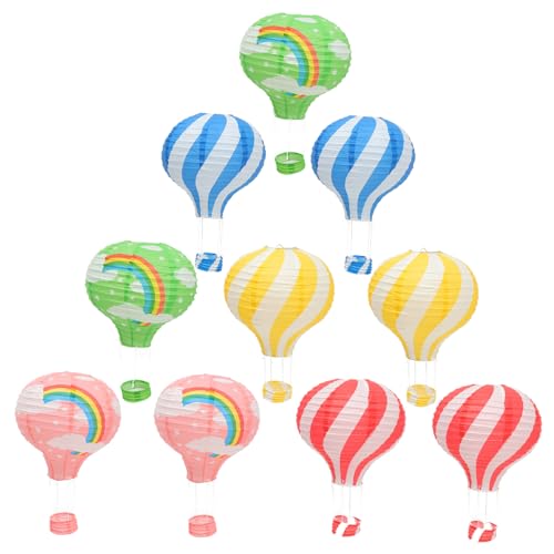 FIXOSHEE 10 Stück Teiliges Papier lampions Heißluftballon Hängedekorationen für Klassenzimmer Wiederverwendbare Partydeko Bunte Farben Gemütliche Stimmung FIXOSHEE 10 Stück Teiliges Papier lampions Heißluftballon Hängedekorationen für Klassenzimmer Wiederverwendbare Partydeko Bunte Farben Gemütliche Stimmung von FIXOSHEE