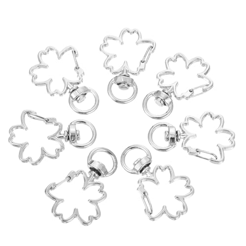 FIXOSHEE 10 Stück Teiliges Schlüsselanhänger mit Schnappverschluss Kreative DIY Anhänger Robuste Rostfreie Frühlings Schlüsselringe Blütenform Geeignet für Taschen und Accessoires von FIXOSHEE