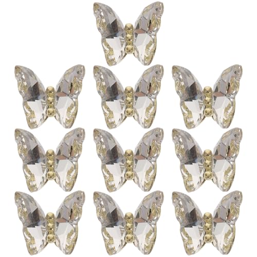 FIXOSHEE 10 Stück Teiliges Schmetterling Nagel Charms Funkel Strass Nagelkunst Zubehör Weiße Metall Schmetterlinge Einfache Anwendung Geeignet für DIY Maniküre und Partydekoration FIXOSHEE 10 Stück Teiliges Schmetterling Nagel Charms Funkel Strass Nagelkunst Zubehör Weiße Metall Schmetterlinge Einfache Anwendung Geeignet für DIY Maniküre und Partydekoration von FIXOSHEE
