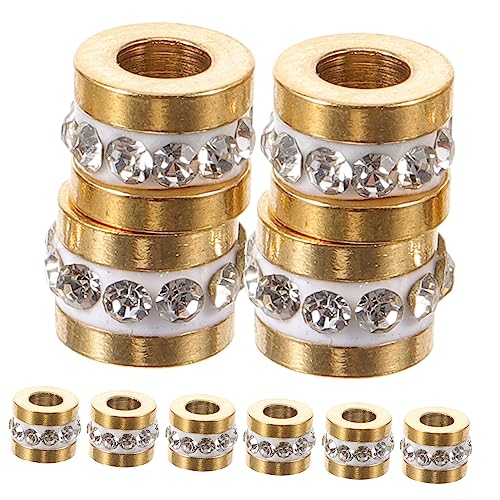 FIXOSHEE 10 Stück Teiliges Spacer Perlen mit Strass Schmuckperlen für Armband Diy Mittlere Goldfarbe Lose Perlen für Halsketten und Bastelzubehör FIXOSHEE 10 Stück Teiliges Spacer Perlen mit Strass Schmuckperlen für Armband Diy Mittlere Goldfarbe Lose Perlen für Halsketten und Bastelzubehör von FIXOSHEE