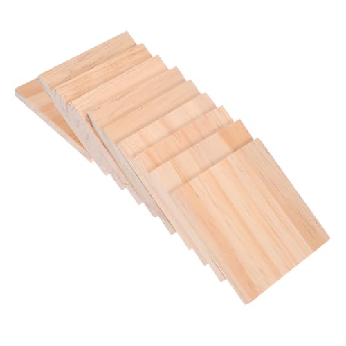 FIXOSHEE 10 Stück Teiliges Ungestrichene Quadratische Holzblöcke zum Basteln mit Blanker Oberfläche für Malen Gravieren und Holzbrennen für DIY Kreativität und Familienaktivitäten von FIXOSHEE