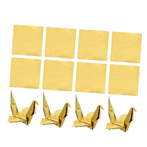 FIXOSHEE 100 Blatt Einseitiges Origami Papier Goldfarben Quadratisch Glänzend Bastelpapier für Erwachsene DIY Handgemacht Bastelprojekte Scrapbooking Dekoration von FIXOSHEE