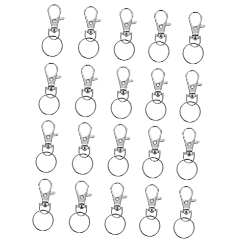 FIXOSHEE 100 Sätze Teiliges Set Metall Lobster Buckles Schlüsselanhänger Clips mit Doppelringen Langlebige Schlüsselringe und Karabiner Robustes Bag Accessory für Schlüssel und DIY Schmuck von FIXOSHEE