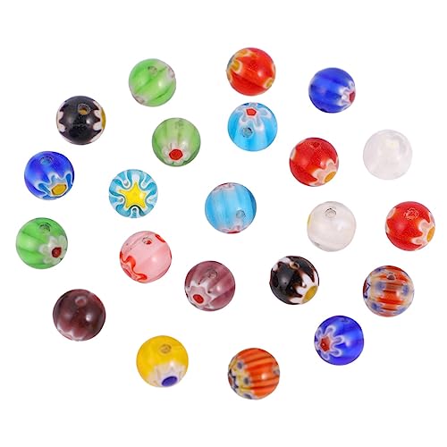 FIXOSHEE 100 Stück Bunte Glasperlen für Schmuckherstellung Runde Lose Perlen für DIY Armbänder und Halsketten Langlebige Schmuck accessoires in Gemischtem Stil von FIXOSHEE