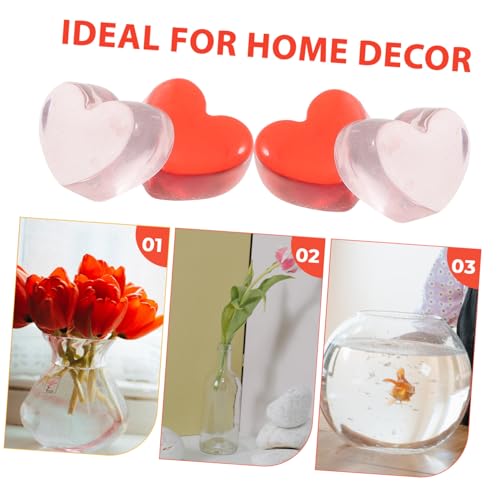 FIXOSHEE 100 Stück Bunte Herz Resin Charms Herzform Deko Schmucksteine für DIY Basteln Tischdeko Hochzeitsdeko Vase Füller Zubehör in Rot von FIXOSHEE