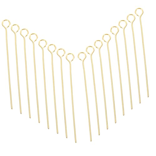 FIXOSHEE 100 Stück Goldene Edelstahl Eye Pins Schmuckzubehör für DIY Ohrringe Halsketten Basteln Langlebige Rohlinge von FIXOSHEE
