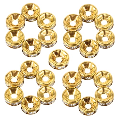 FIXOSHEE 100 Stück Große Spacer Perlen Goldfarben mit Strass für Schmuckherstellung Rondelle Abstandsperlen für Armbänder und Halsketten Glitzernde Lose Perlen für DIY Schmuck FIXOSHEE 100 Stück Große Spacer Perlen Goldfarben mit Strass für Schmuckherstellung Rondelle Abstandsperlen für Armbänder und Halsketten Glitzernde Lose Perlen für DIY Schmuck von FIXOSHEE