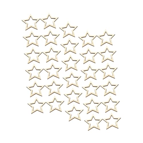 FIXOSHEE 100 Stück Holzsterne Naturbelassen Stern Holzscheiben zum Basteln DIY Holzdeko für Handwerk Scrapbooking und Kreative Stern dekoration von FIXOSHEE