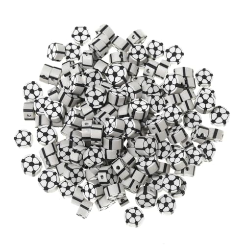 FIXOSHEE 100 Stück Kleine Fußballperlen aus Langlebigem Verschleißfestem Material Multifunktionale Schmuckperlen für DIY Armbänder Halsketten als Sport Fan und Bastelzubehör von FIXOSHEE