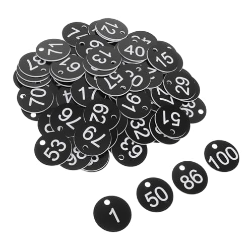 FIXOSHEE 100 Stück Kunststoff Nummernschilder Anhängen Robuste Nummernmarken für Sortieren und Beschriften von Gepäck Schlüsseln und Lagerung Langlebige Schwarze und Weiße Zahlen FIXOSHEE 100 Stück Kunststoff Nummernschilder Anhängen Robuste Nummernmarken für Sortieren und Beschriften von Gepäck Schlüsseln und Lagerung Langlebige Schwarze und Weiße Zahlen von FIXOSHEE