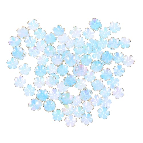 FIXOSHEE 100 Stück Mini Acryl Kirschblüten Perlenkappen mit Goldfolie Spacer Charms für Diy Schmuckherstellung Armbänder Halsketten Basteln Zarte Kleine Blütenperlen von FIXOSHEE