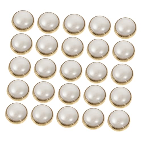 FIXOSHEE 100 Stück Mini Perlenknöpfe Goldfarben mit Schaft Runde DIY Knöpfe für Puppenbekleidung Bastelprojekte Scrapbooking und Handgefertigte Dekorationen von FIXOSHEE