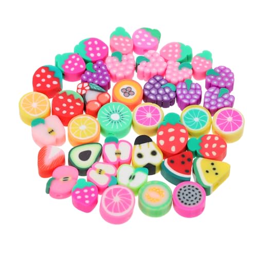 FIXOSHEE 100 Stück Polymer Clay Beads mit Fruchtmotiv Handbemalte Bunte Tonperlen für DIY Schmuckherstellung Glatte Oberfläche Sicher für Armbänder und Bastelprojekte FIXOSHEE 100 Stück Polymer Clay Beads mit Fruchtmotiv Handbemalte Bunte Tonperlen für DIY Schmuckherstellung Glatte Oberfläche Sicher für Armbänder und Bastelprojekte von FIXOSHEE