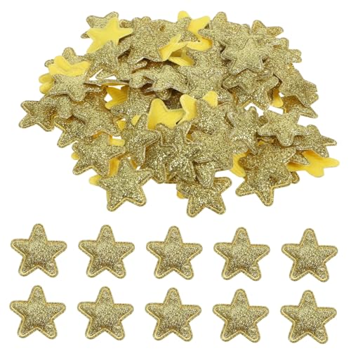 FIXOSHEE 100 Stück Stern Stoff Applikationen Goldfarbene Aufnäher DIY Weihnachtsdeko Kleidung Flicken zum Aufnähen für Jeans Shirts Taschen Hüte FIXOSHEE 100 Stück Stern Stoff Applikationen Goldfarbene Aufnäher DIY Weihnachtsdeko Kleidung Flicken zum Aufnähen für Jeans Shirts Taschen Hüte von FIXOSHEE