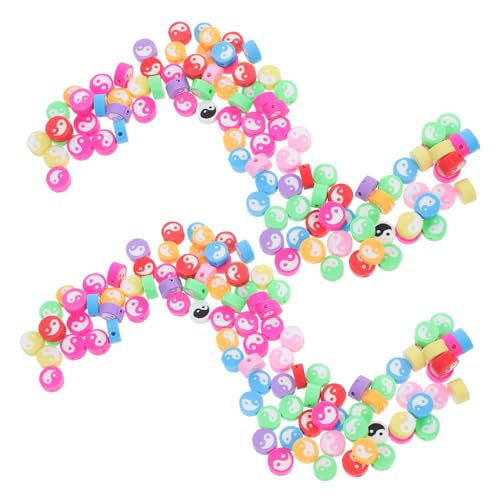 FIXOSHEE 100 Stück Taichi Polymer Clay Beads Bunte Flache Spacer perlen für Armbänder und Halsketten DIY Schmuckperlen mit Harmonischem Taichi symbol für Kreative Schmuckgestaltung von FIXOSHEE