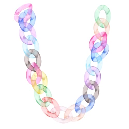 FIXOSHEE 100 Stück Teiliges Acryl kettenring Farbverlauf Matte Flache Öffnungsringe als Verbindungsringe für Umhängegurte Schultertaschen DIY Schmuck und Taschenzubehör von FIXOSHEE