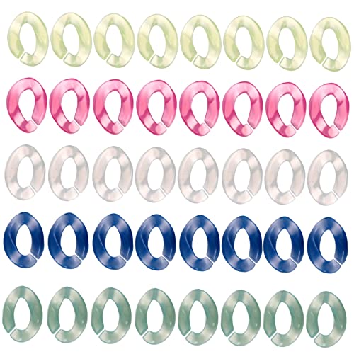 FIXOSHEE 100 Stück Teiliges Bunte Acryl Kettenverbinder Ohrring Haarspangen Verschlüsse DIY Vielseitige Schmuck Taschenzubehör Farbenfrohe Kombination für Modische Accessoires von FIXOSHEE