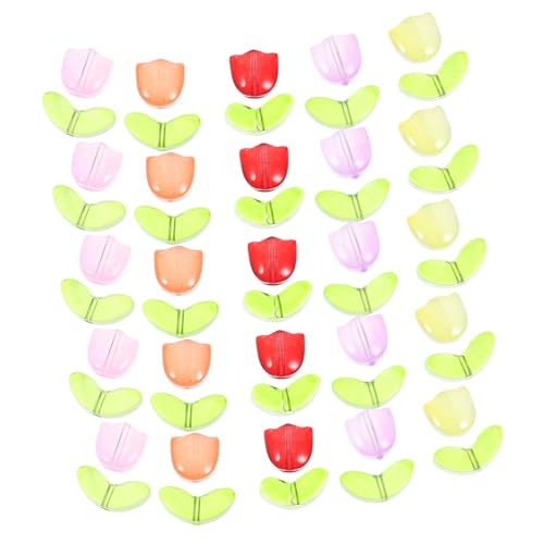 FIXOSHEE 100 Stück Teiliges Glasperlen DIY Armbänder Bunte Lose Glasperlen mit Tulpen Blattdesign Glatt Langlebig und Vielseitig für Schmuckherstellung und Bastelprojekte FIXOSHEE 100 Stück Teiliges Glasperlen DIY Armbänder Bunte Lose Glasperlen mit Tulpen Blattdesign Glatt Langlebig und Vielseitig für Schmuckherstellung und Bastelprojekte von FIXOSHEE