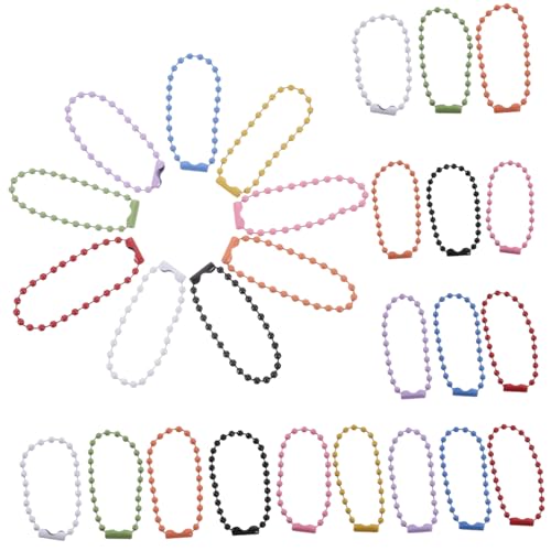 FIXOSHEE 100 Stück Teiliges Metall Perlenband Bunte Kugelketten für Schlüsselanhänger Weihnachtsbaum Charms Tag Chains Vielseitig Einsetzbar für DIY Schmuck und Dekoration von FIXOSHEE