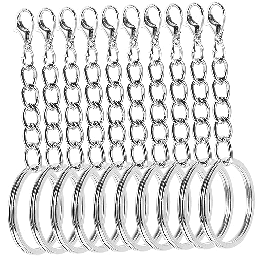 FIXOSHEE 100 Stück Teiliges Metall Schlüsselanhänger mit Flachhaken Robuste Schlüsselringe und Karabinerclips Vielseitig Einsetzbar für Auto Haus und Outdoor Schlüssel Praktische von FIXOSHEE