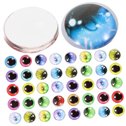 FIXOSHEE 100 Stück Teiliges Rundes Puppenaugen für DIY Bastelarbeiten Realistische Glasaugen für Handarbeit Einfache Anwendung Flachen Oberflächen für Puppen Schmuck und Kunstprojekte von FIXOSHEE