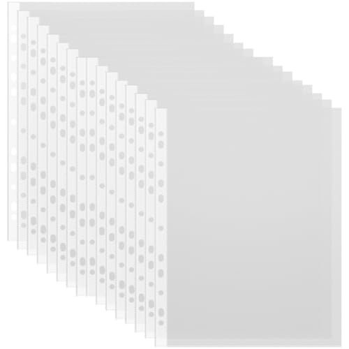 FIXOSHEE 100 Stück Transparente Dokumententaschen mit Löchern Wasserdichte Schutz und Aufbewahrungsbeutel für Lose Reißfest und Langlebig Geeignet für Aktenordner und Büroorganisation von FIXOSHEE