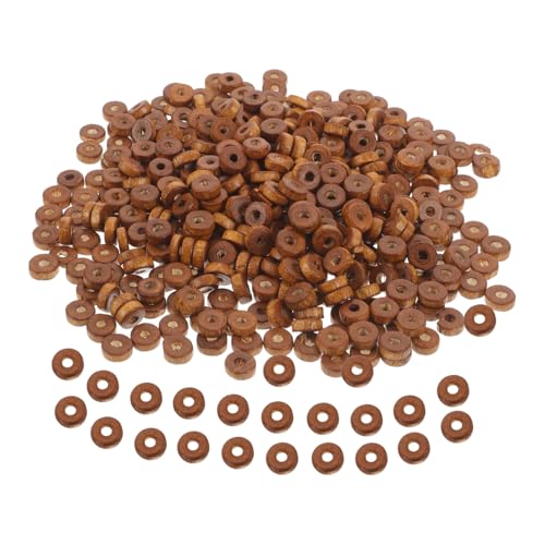 FIXOSHEE 1000 Stück Holzperlen mit Flach Rund Spacer Perlen für DIY Schmuck Armband Halskette Bastelperlen Natürliche Holz Zwischenperlen für Kreative Handarbeiten von FIXOSHEE