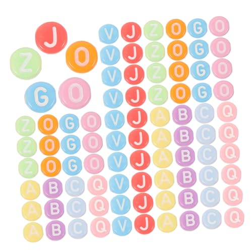 FIXOSHEE 100Stücke Acryl Buchstabenperlen Bunte Alphabet Perlen für DIY Armbandherstellung für Kreativen Schmuck und Bastelprojekte von FIXOSHEE
