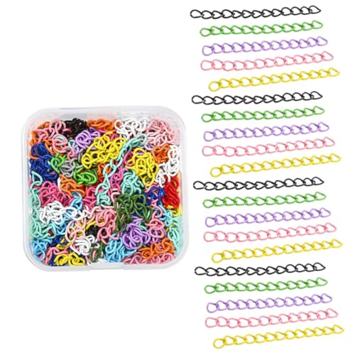 FIXOSHEE 100Stücke DIY Armband Kettenverlängerungen Eisenketten für Schmuckherstellung Stilvolle Zubehörteile für Armbänder für Projekte und von FIXOSHEE