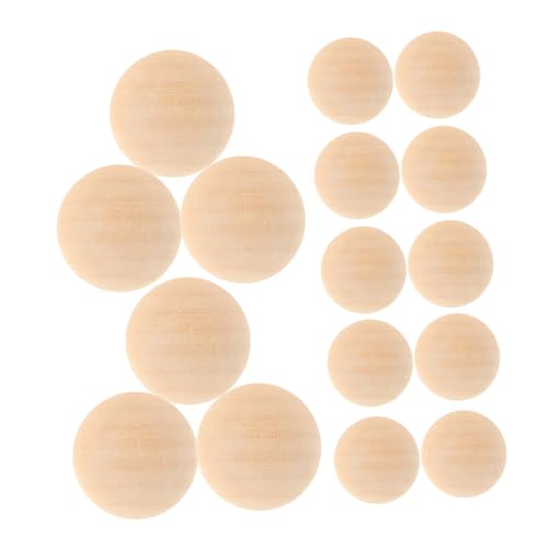 FIXOSHEE 100Stücke Halbe Holzperlen Natürliche Halbkugelperlen ohne DIY Schmuck und Bastelprojekte Glatte Oberfläche Langlebig und Vielseitig Einsetzbar von FIXOSHEE