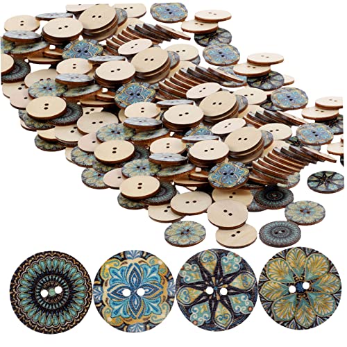 FIXOSHEE 100Stücke Holzknöpfe für Kleidung Handgefertigte Dekorative Nähknöpfe Bunten Designs für DIY Projekte und Modegestaltungen FIXOSHEE 100Stücke Holzknöpfe für Kleidung Handgefertigte Dekorative Nähknöpfe Bunten Designs für DIY Projekte und Modegestaltungen von FIXOSHEE